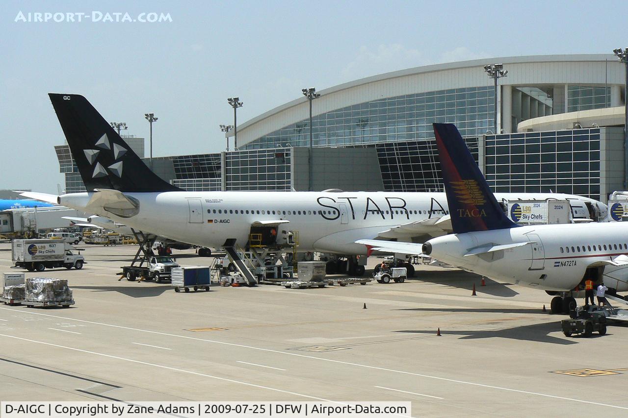 D-AIGC, 1993 Airbus A340-311 C/N 027, Star Alliance ( Lufthansa ) at the gate - DFW