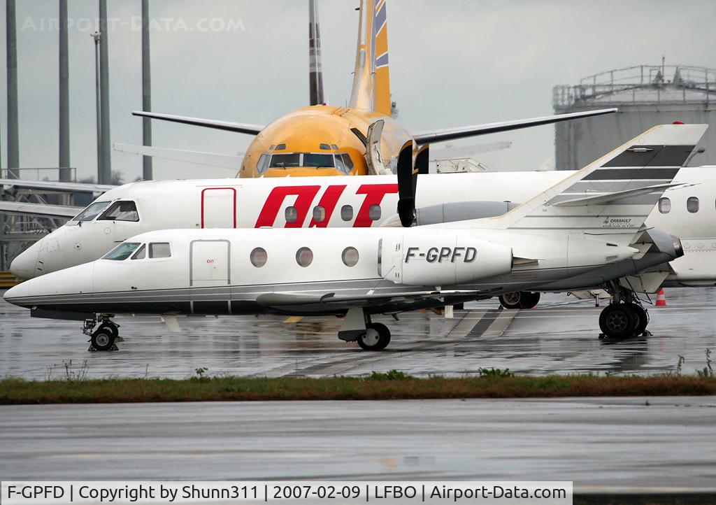 F-GPFD, 1988 Dassault Falcon 10 C/N 221, Parked at the General Aviation area...
