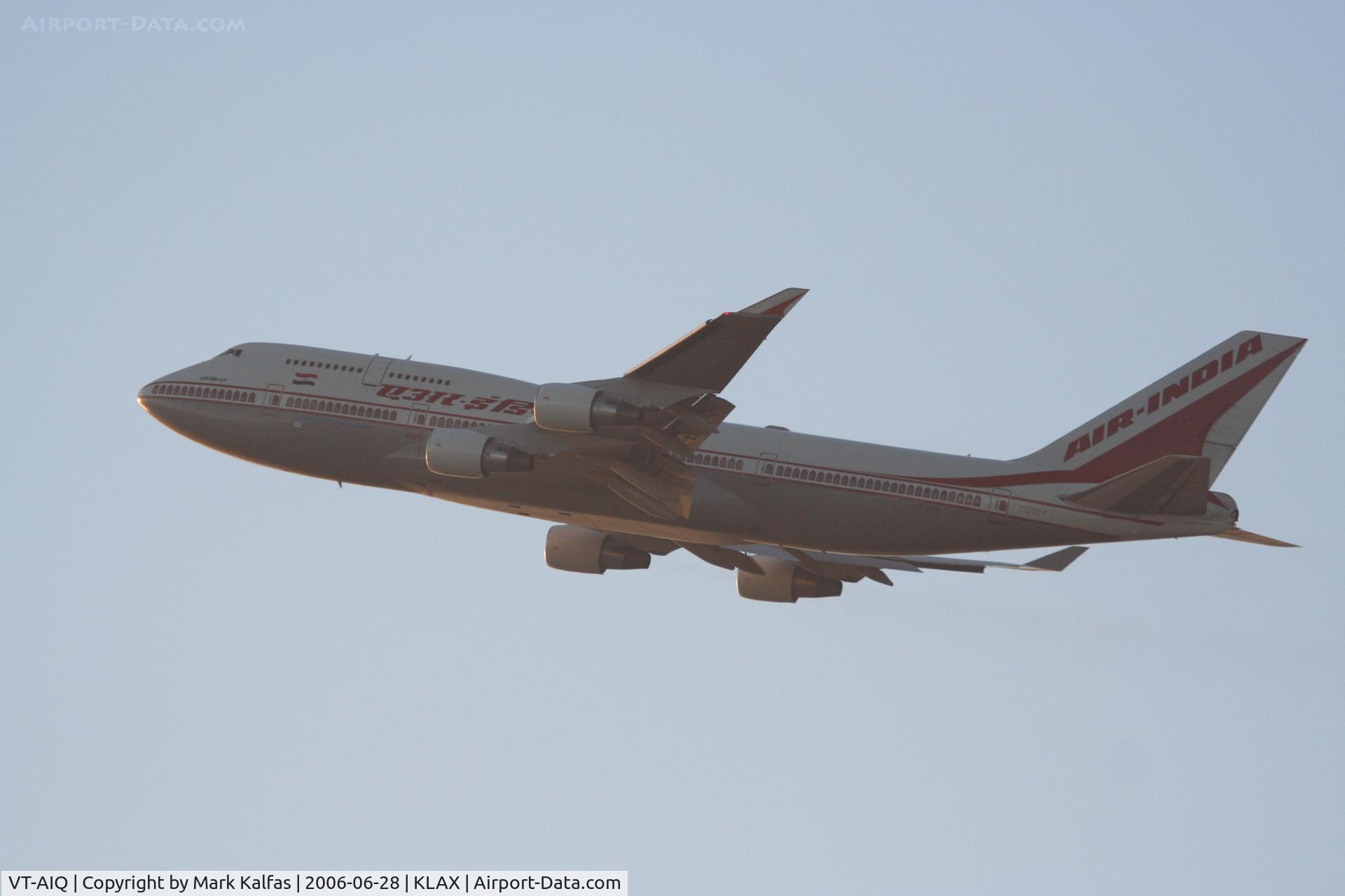 VT-AIQ, 1991 Boeing 747-412/BCF C/N 24975, Air India Boeing 747-412BCF, VT-AIQ departs 25R KLAX.