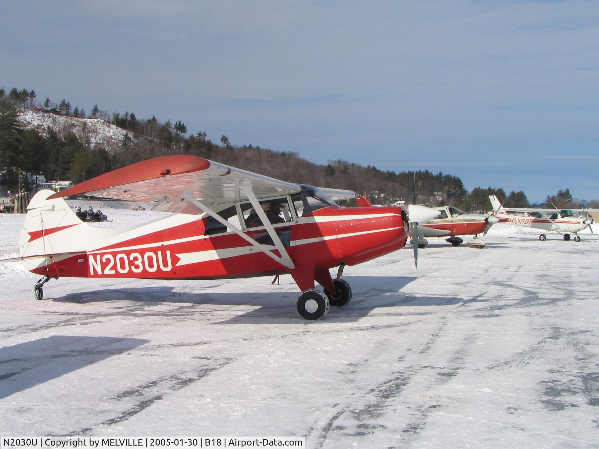 N2030U, 1969 Maule M-4-220C Strata Rocket C/N 2026C, Maule M4-220C on ice in Alton Bay, NH  Jan 2005