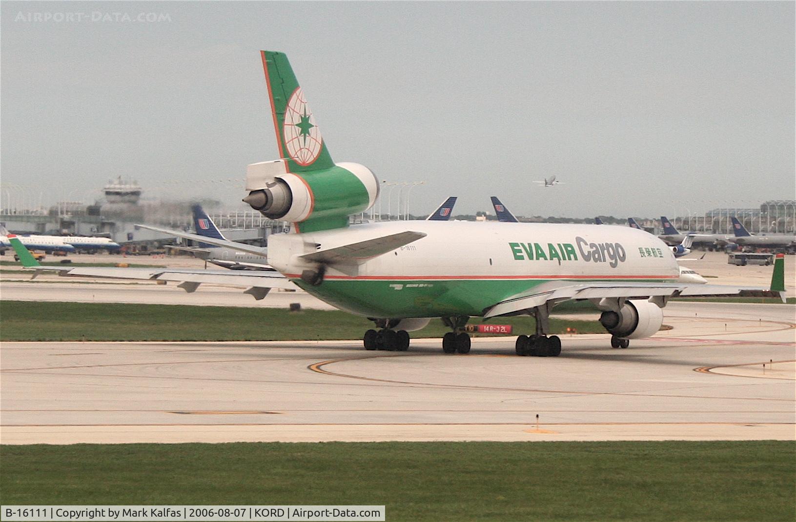 B-16111, 1998 McDonnell Douglas MD-11F C/N 48787, Eva Air Cargo Mcdonnell Douglas MD-11F, B-16111 taxiing at KORD.