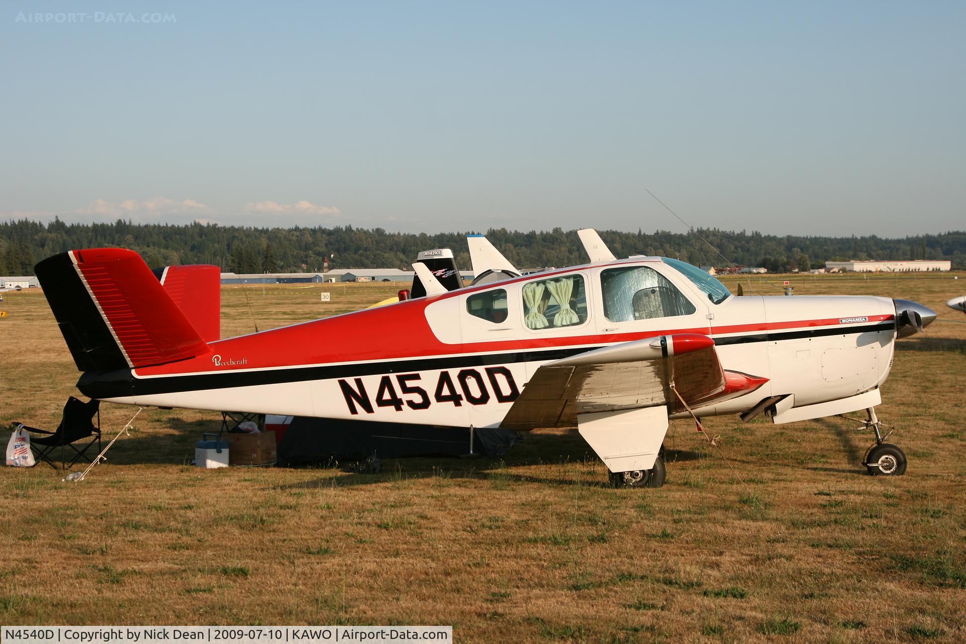 N4540D, 1956 Beech G35 Bonanza C/N D-4716, KAWO