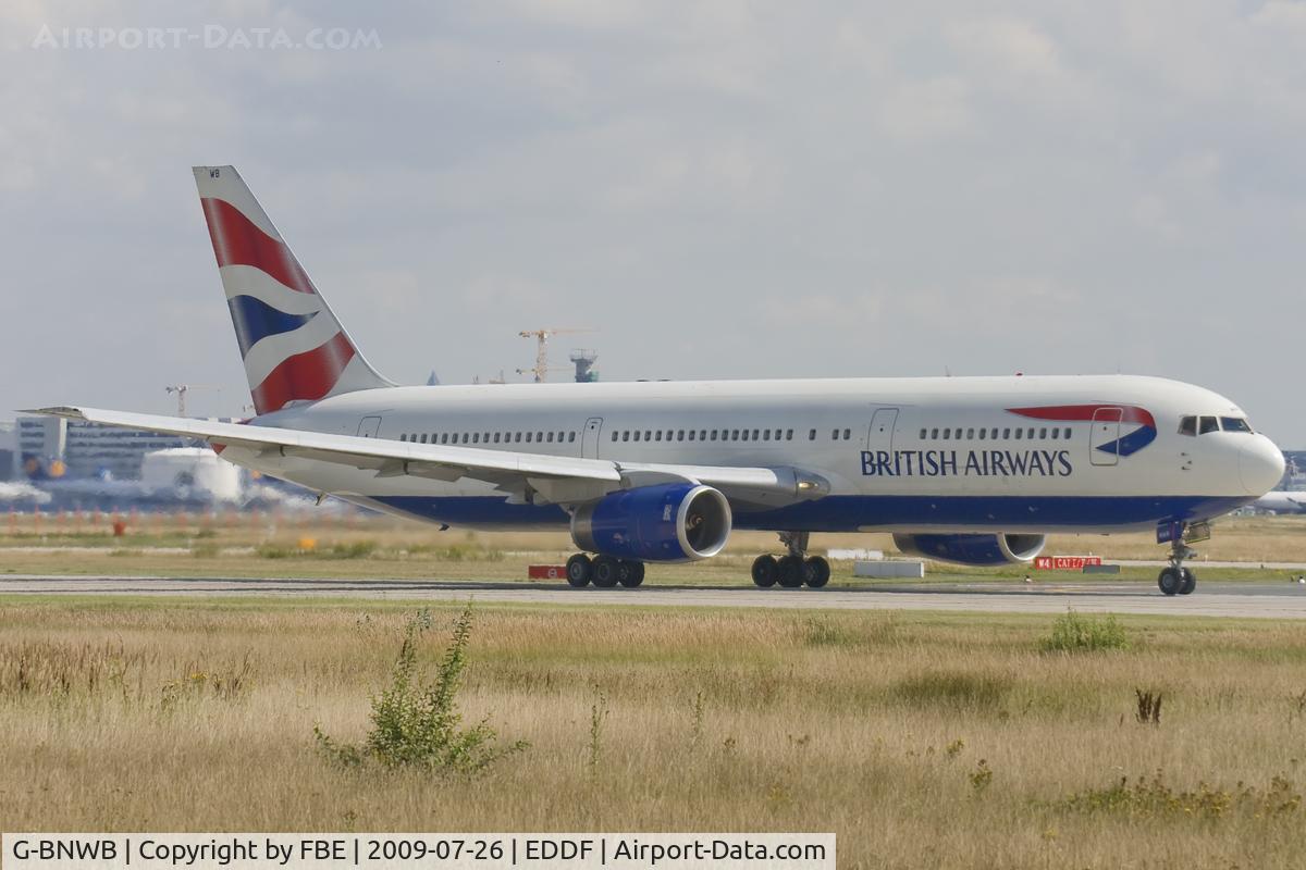 G-BNWB, 1989 Boeing 767-336 C/N 24334, take off run RW18W