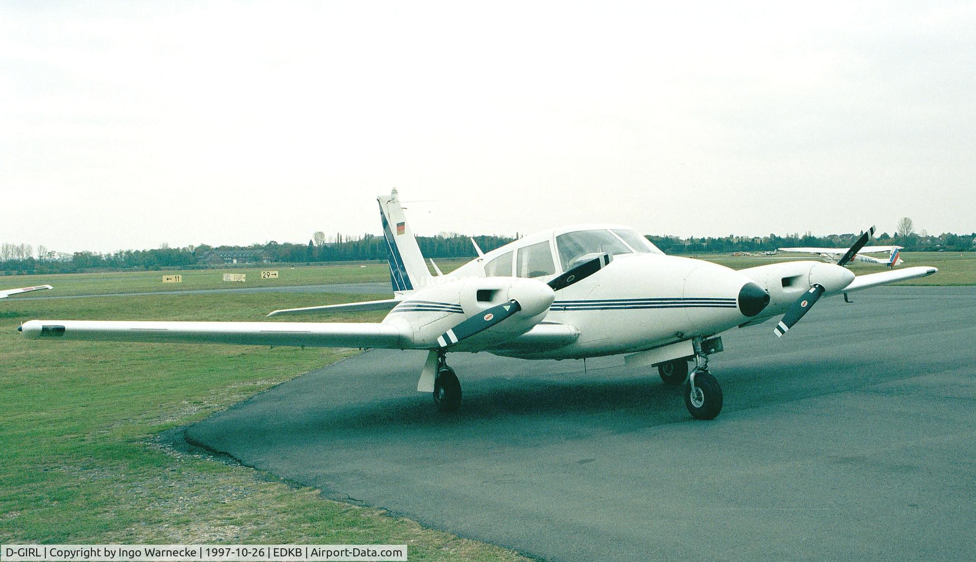 D-GIRL, 1963 Piper PA-30-160 Twin Comanche Twin Comanche C/N 30-63, Piper PA-30-160 Twin Comanche at Bonn-Hangelar airfield