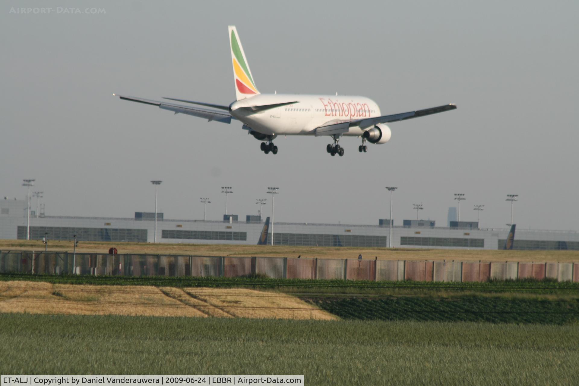 ET-ALJ, 2003 Boeing 767-360/ER C/N 33767, several seconds before landing on rwy 02