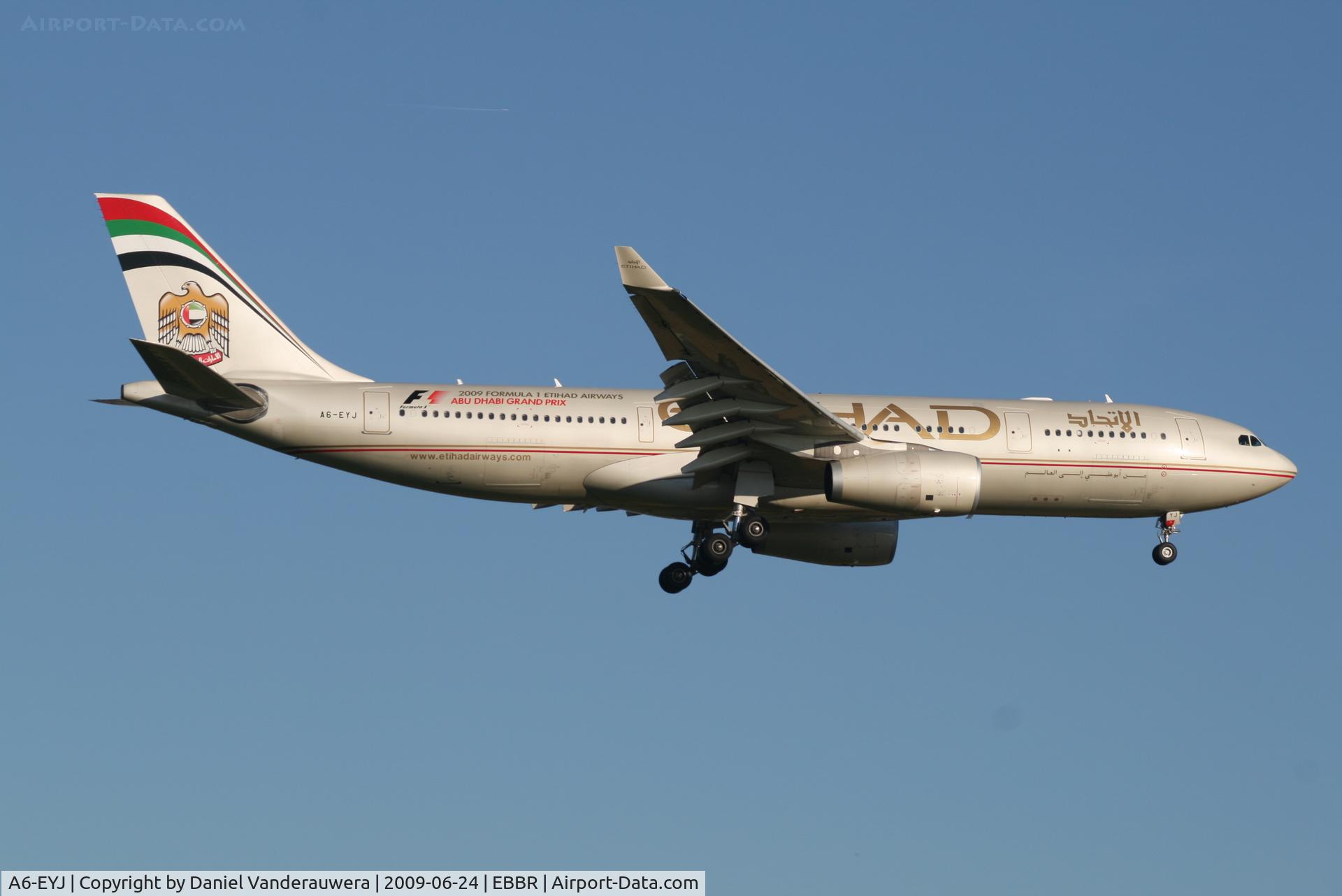 A6-EYJ, 2006 Airbus A330-243 C/N 737, flight EY057 is descending to rwy 02