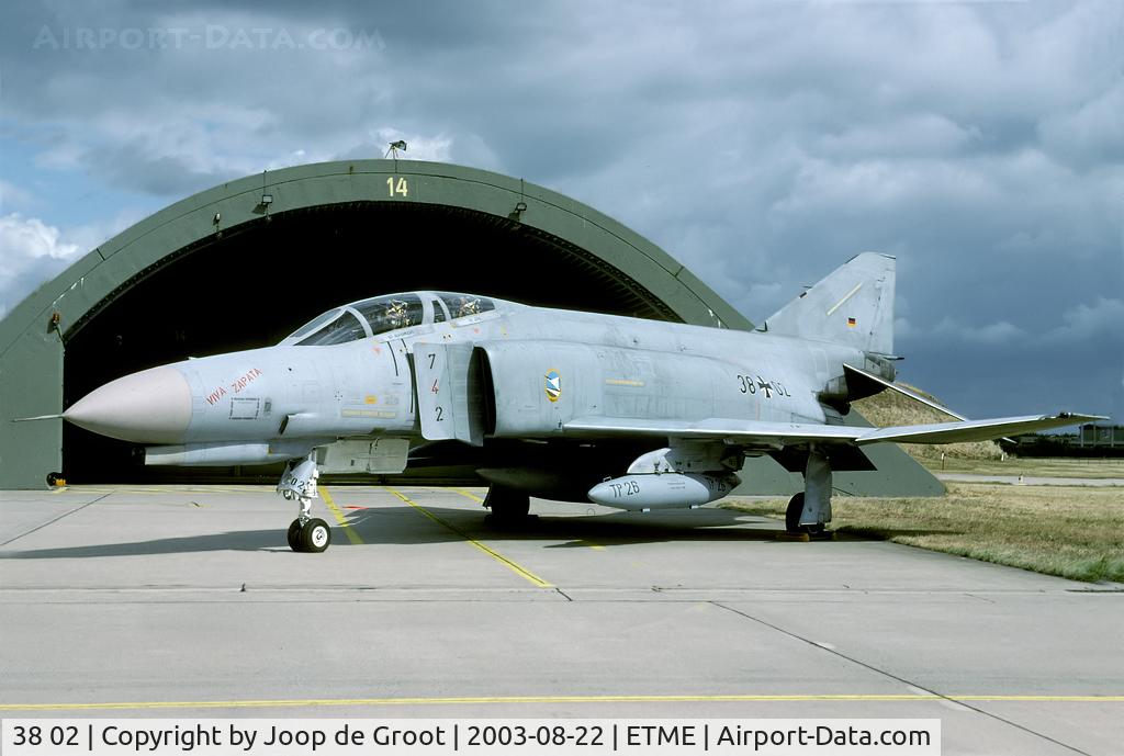 38 02, McDonnell Douglas F-4F Phantom II C/N 4611, In rarely seen 2./JG 74 markings.