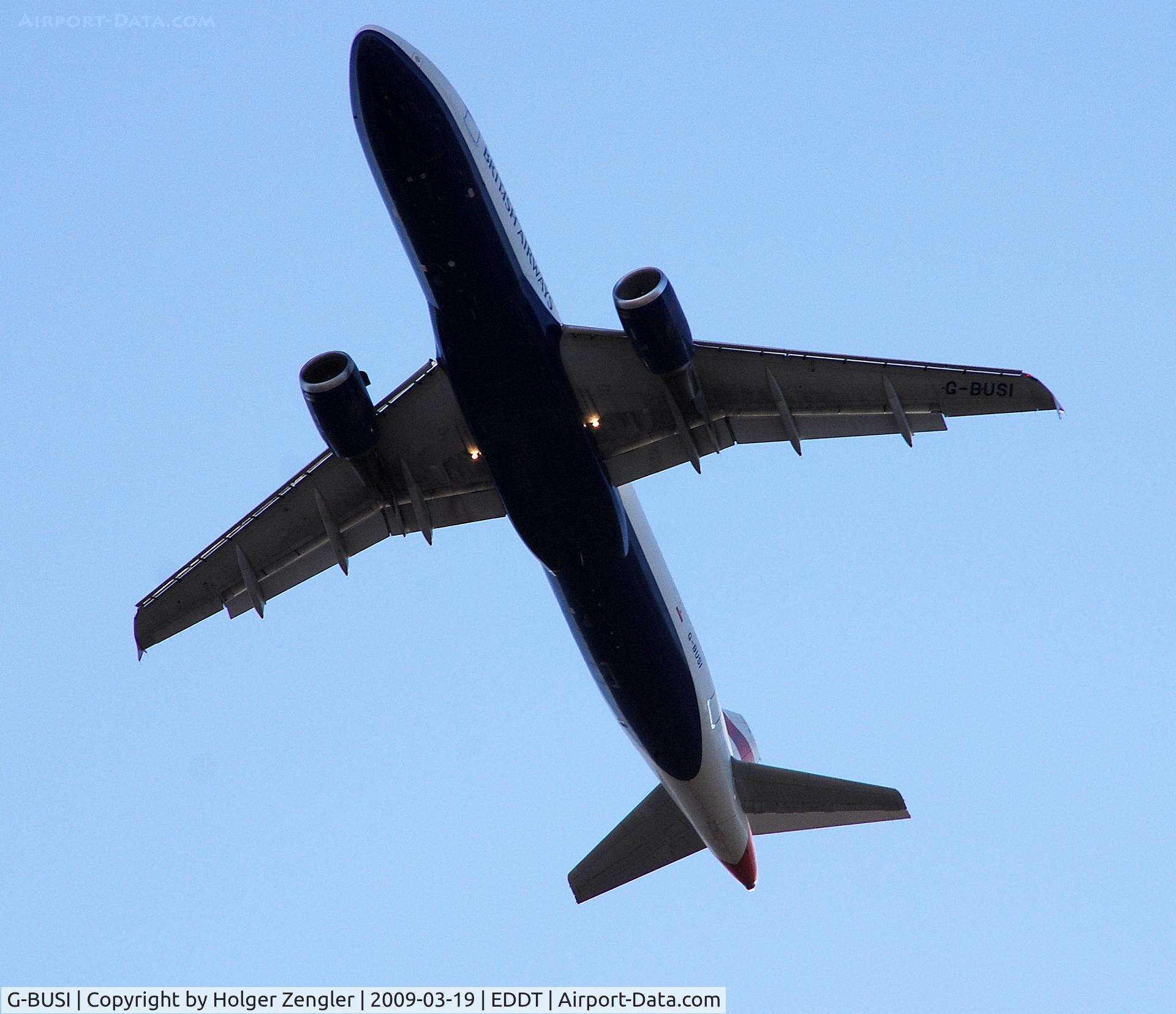 G-BUSI, 1990 Airbus A320-211 C/N 103, one of BA´s old horses at a blue Berlin sky