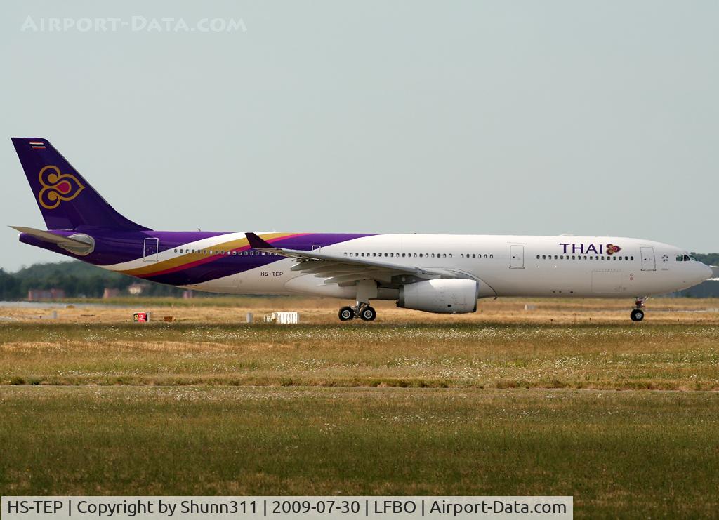 HS-TEP, 2009 Airbus A330-343X C/N 1035, Lining up rwy 32L for delivery flight to BKK