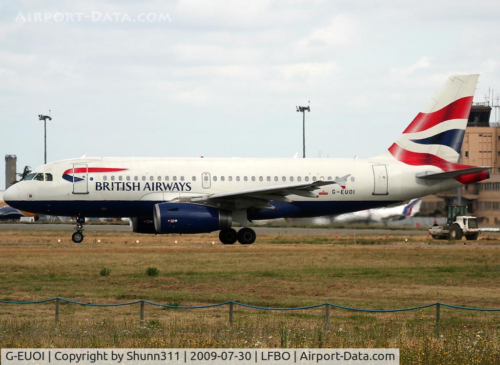G-EUOI, 2001 Airbus A319-131 C/N 1606, Lining up rwy 32R for departure...