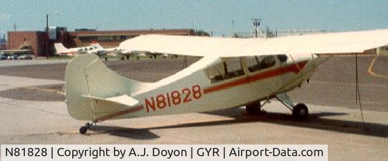 N81828, 1946 Aeronca 7DC C/N 7AC451, 7AC parked at Goodyear Litchfield Airport Arizona