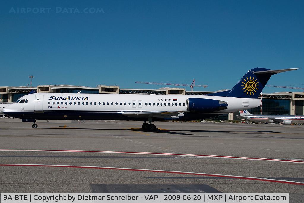9A-BTE, 1992 Fokker 100 (F-28-0100) C/N 11416, Sun Adia Fojkker 100