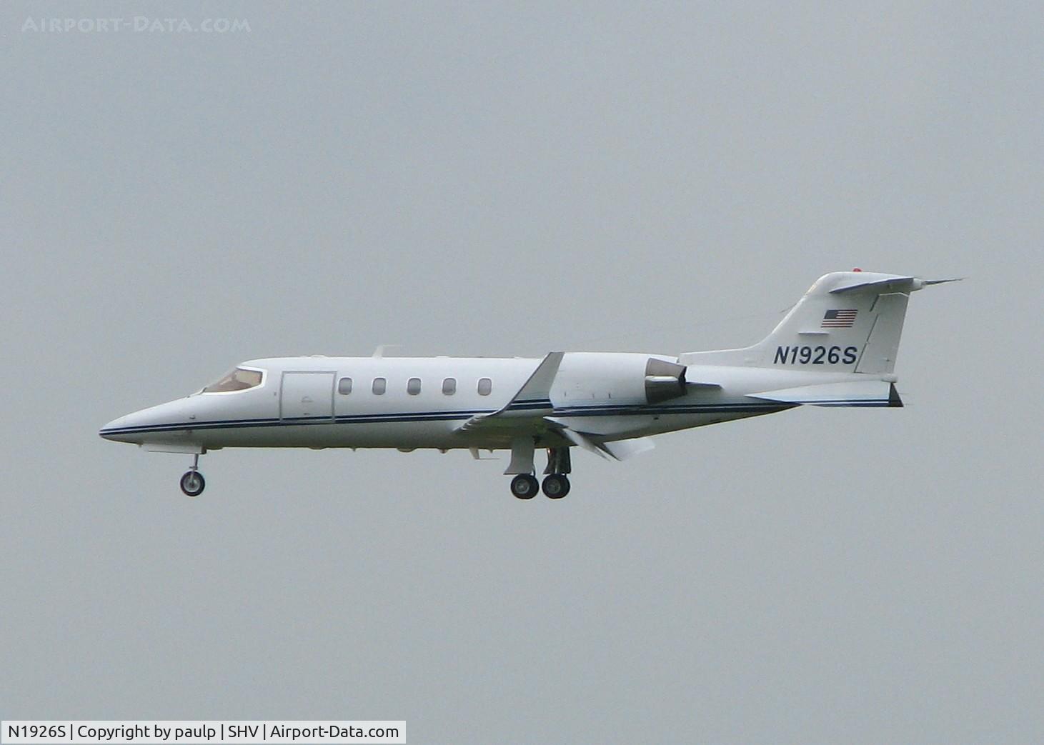 N1926S, 1999 Learjet Inc 31A C/N 180, Landing at Shreveport Regional.