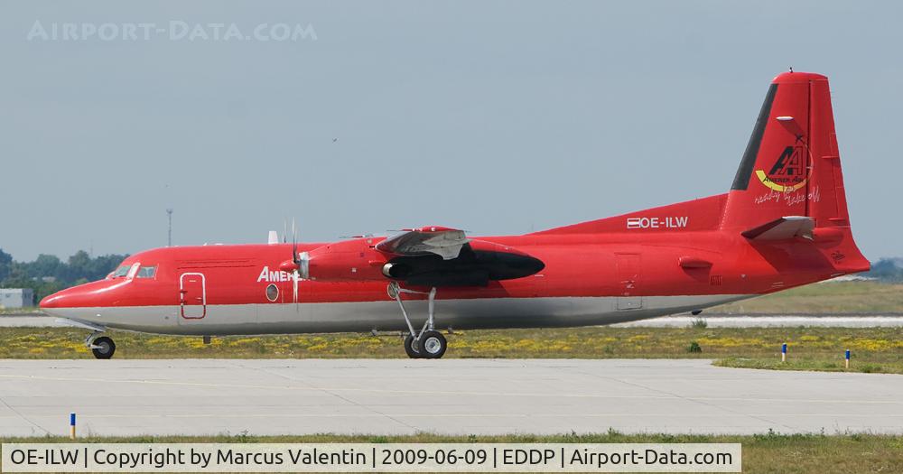 OE-ILW, 1985 Fokker F-27-500 Friendship C/N 10681, first landing in leipzig / germany