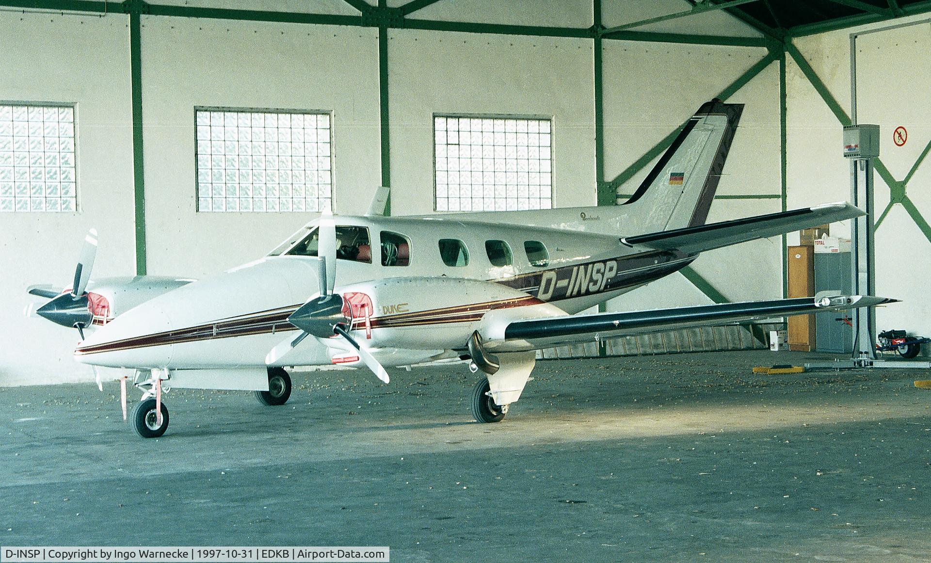 D-INSP, 1980 Beech B-60 Duke C/N P-554, Beechcraft B60 Duke at Bonn-Hangelar airfield