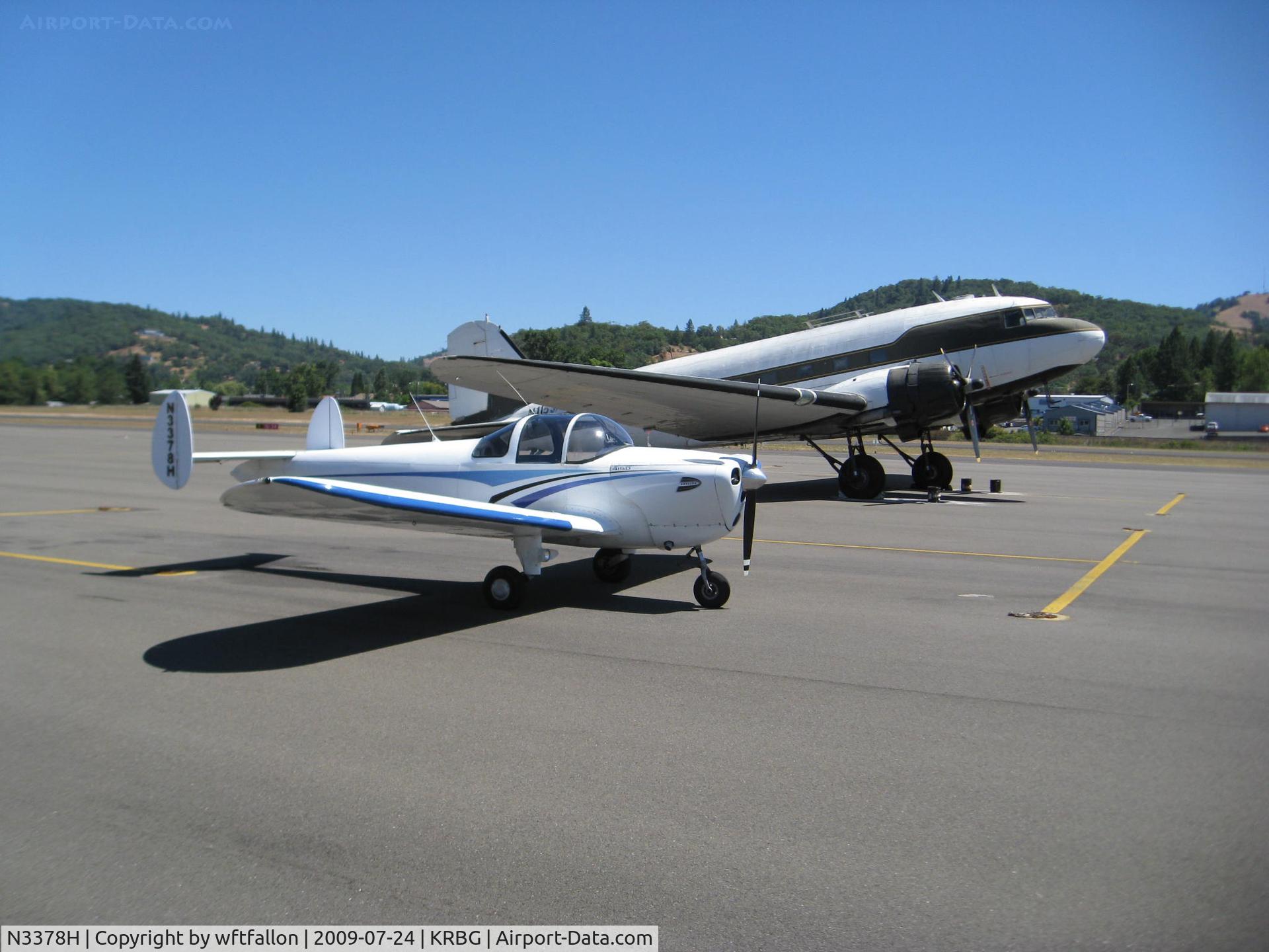N3378H, 1946 Erco 415D Ercoupe C/N 4003, With DC-3 N115SA @ KRBG