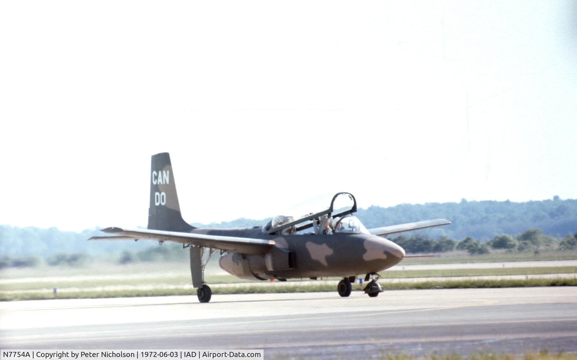 N7754A, American Jet Industries Inc Super Pinto C/N ****, AJI version of the Temco TT-1 Pinto as displayed at Transpo 72 at Dulles Intnl Airport in June 1972. At the time this was the sole Super Pinto.