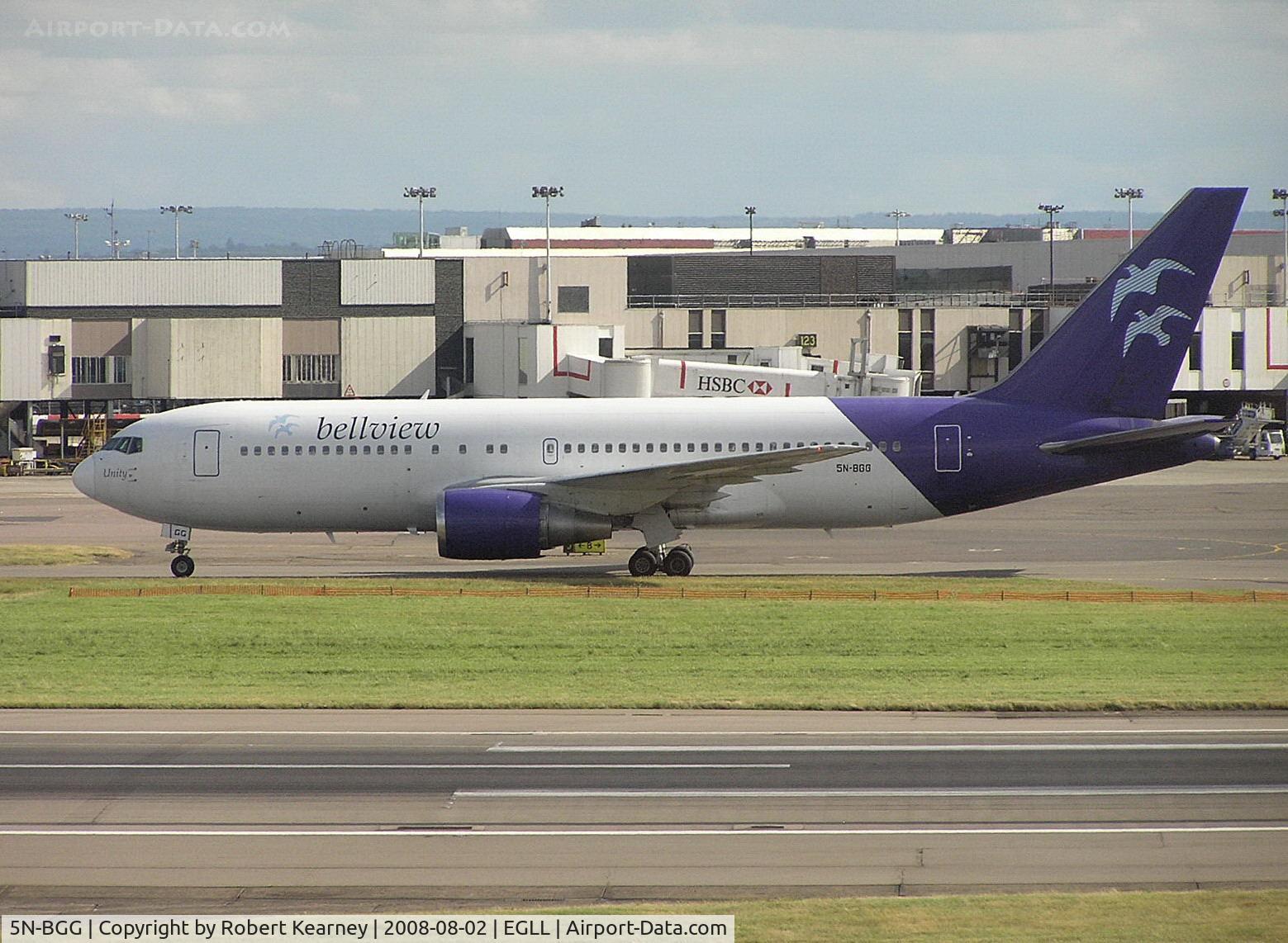 5N-BGG, 1987 Boeing 767-241/ER C/N 23805, Bellview going for take-off