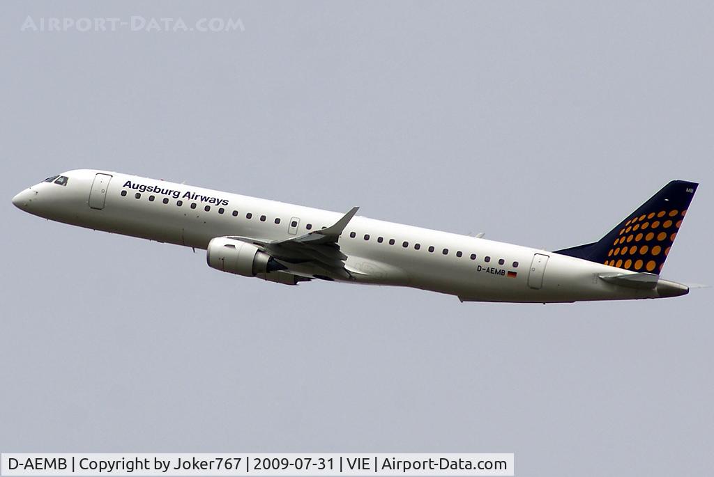 D-AEMB, 2009 Embraer 195LR (ERJ-190-200LR) C/N 19000297, Augsburg Airways Embraer ERJ-195LR