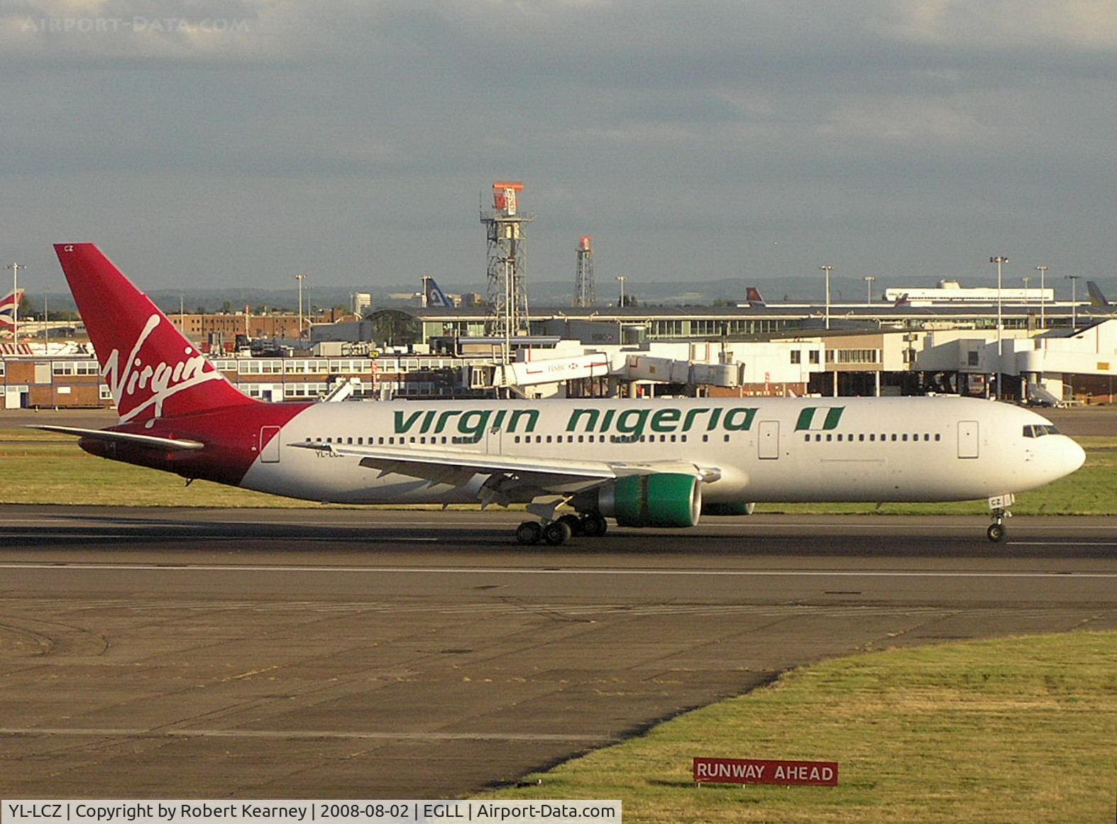 YL-LCZ, 1991 Boeing 767-3Y0/ER C/N 25000, Virgin Nigeria rolling to stop