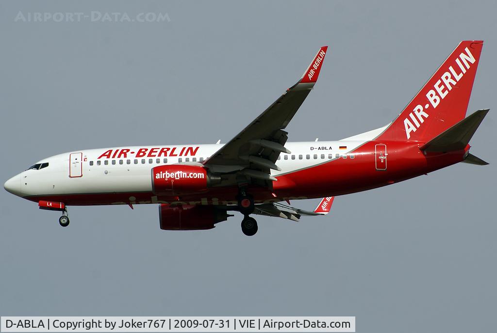 D-ABLA, 2007 Boeing 737-76J C/N 36114, Air Berlin Boeing 737-76J(WL)