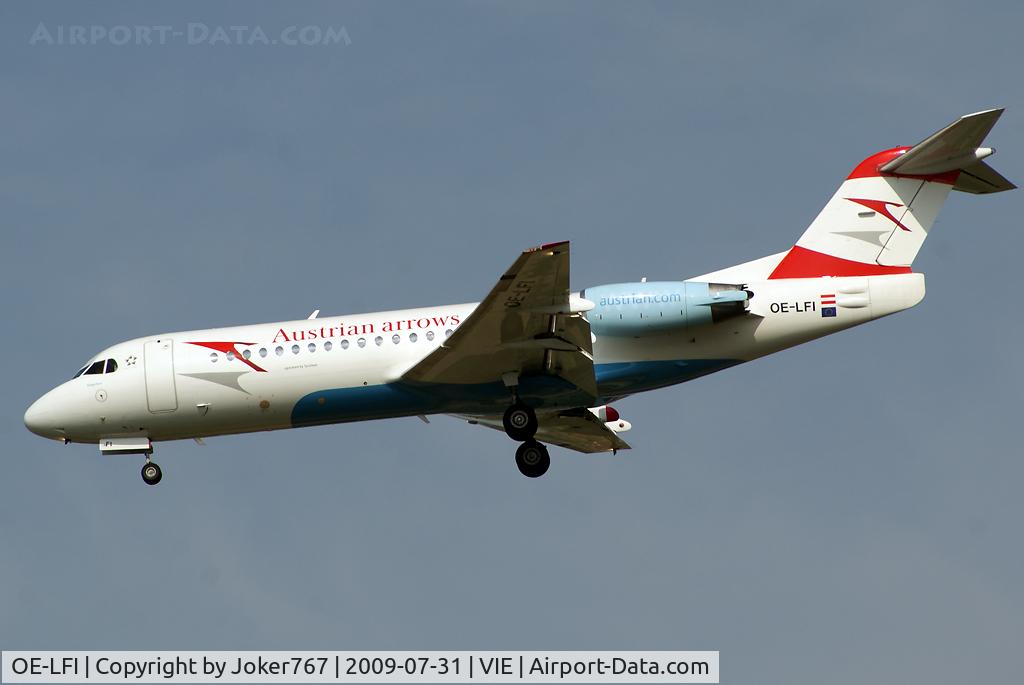 OE-LFI, 1995 Fokker 70 (F-28-0070) C/N 11529, Austrian arrows Fokker F-70