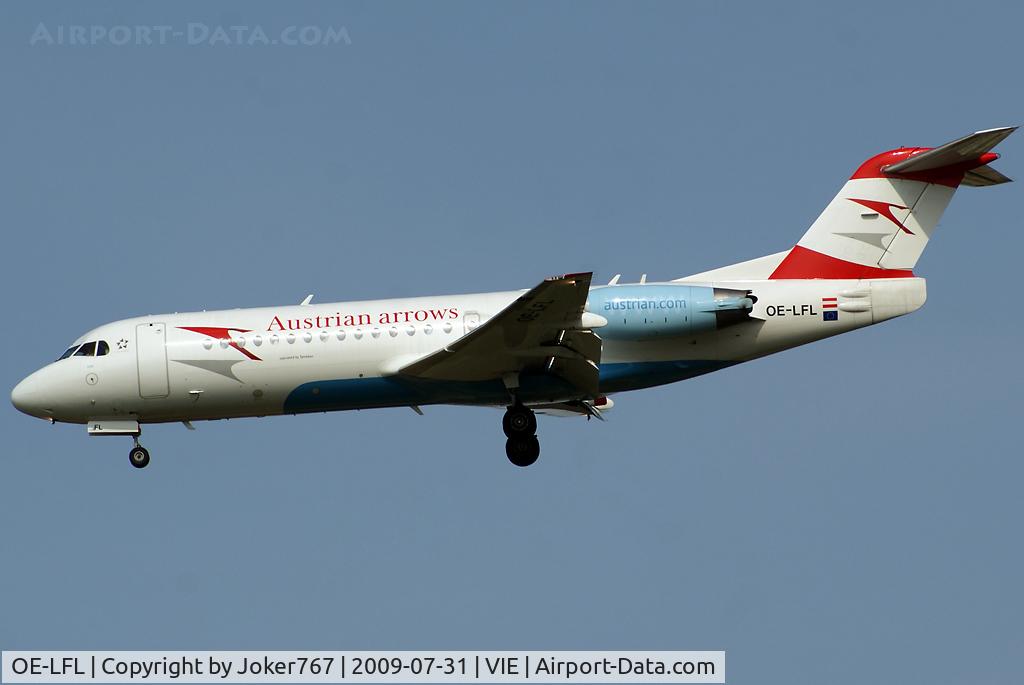 OE-LFL, 1995 Fokker 70 (F-28-0070) C/N 11573, Austrian arrows Fokker F-70