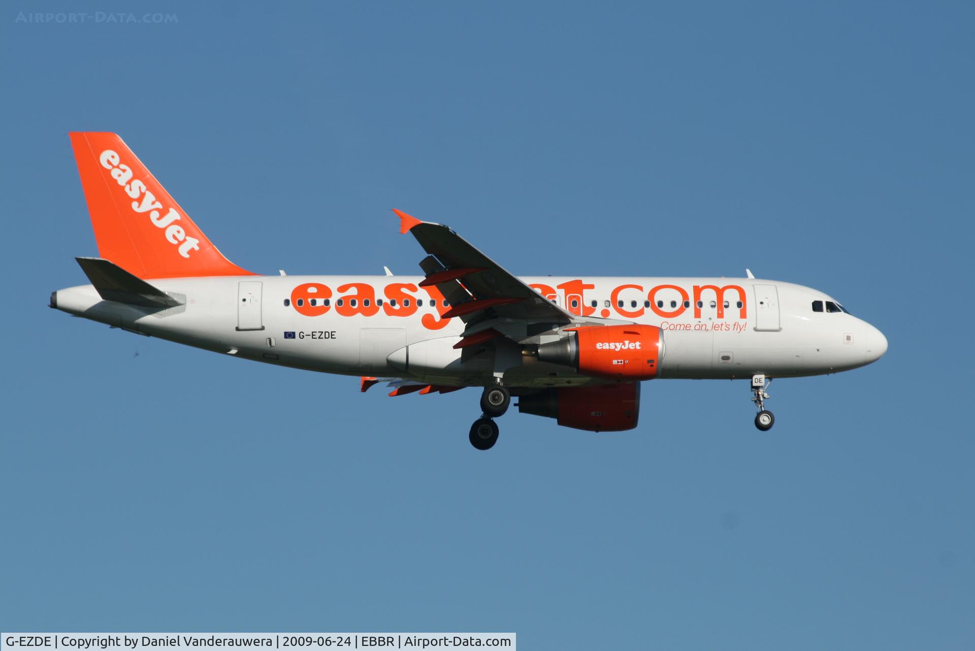 G-EZDE, 2008 Airbus A319-111 C/N 3426, arrival of flight EZY2795 to rwy 02
