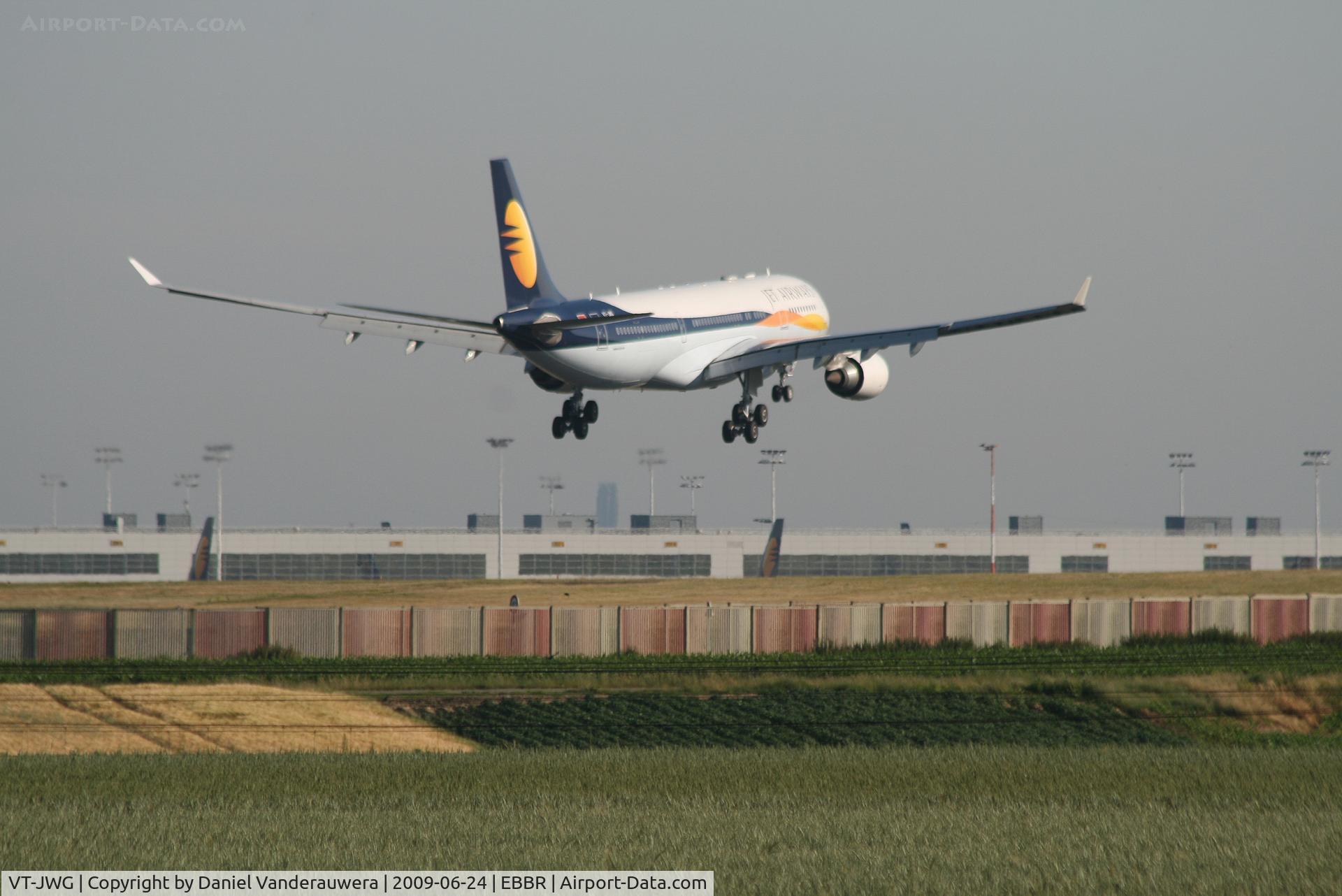 VT-JWG, 2007 Airbus A330-202 C/N 831, several seconds before landing on rwy 02