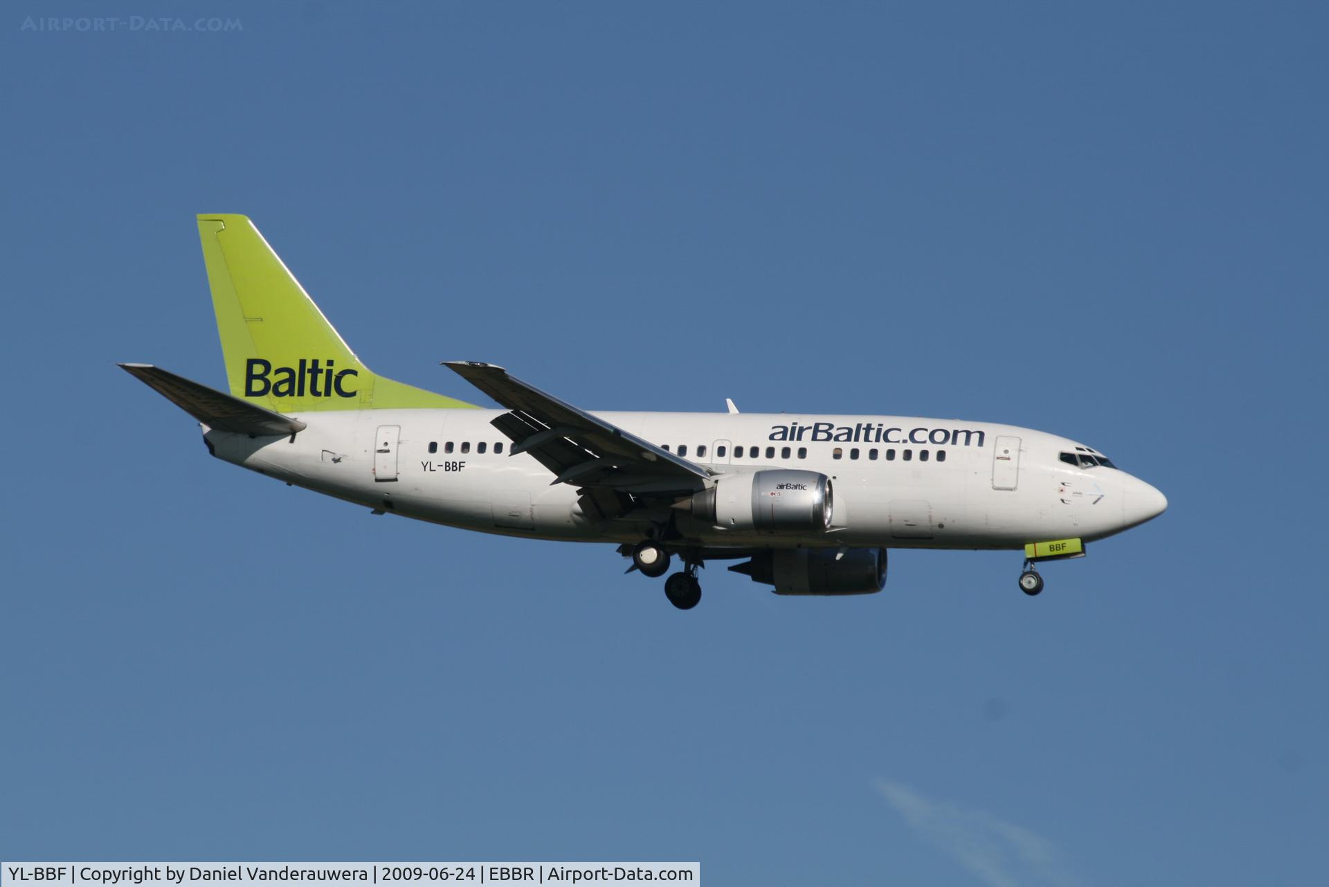 YL-BBF, 1990 Boeing 737-548 C/N 24878, arrival of flight BT601 to rwy 02