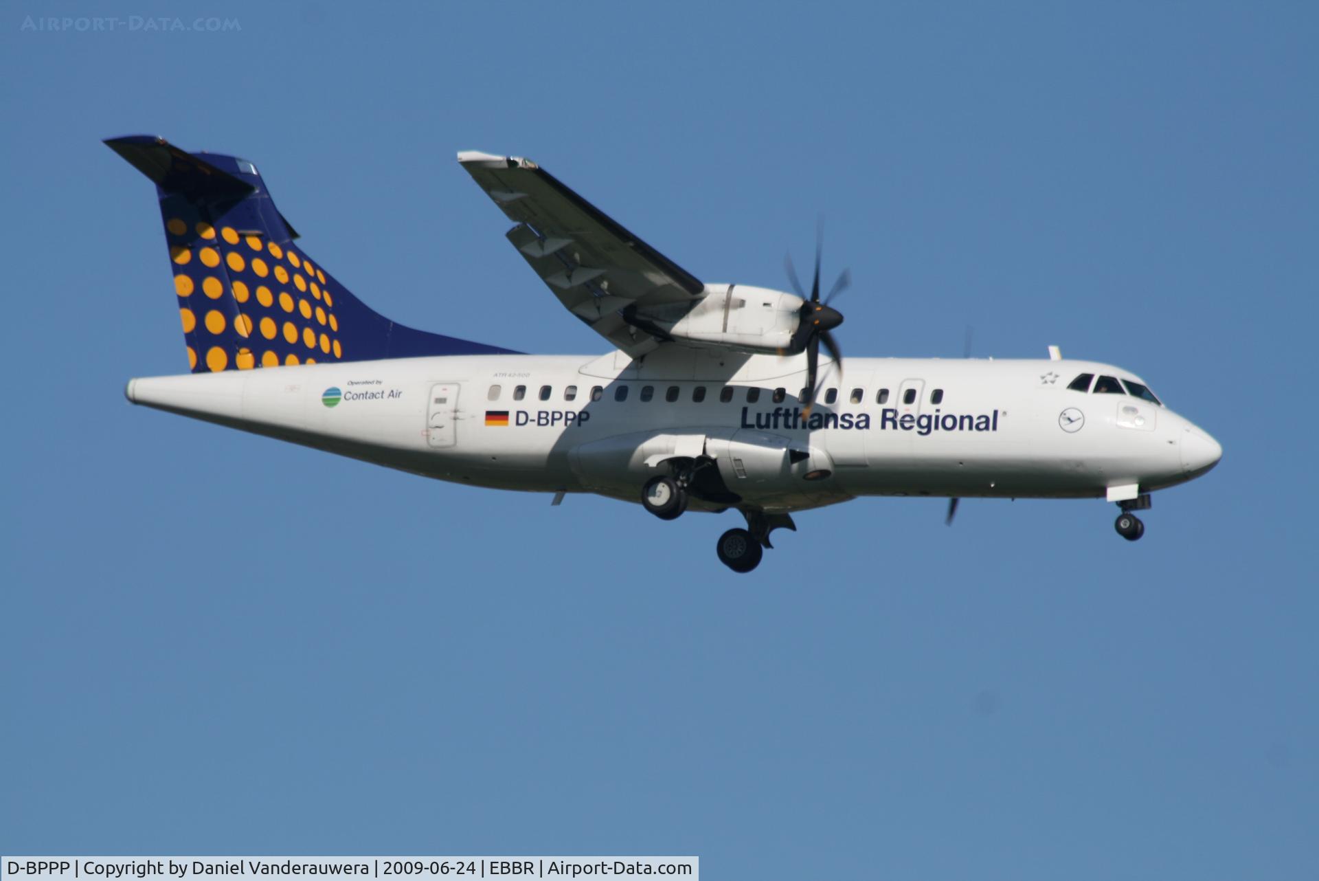 D-BPPP, 1999 ATR 42-500 C/N 581, arrival of flight LH4630 to rwy 02