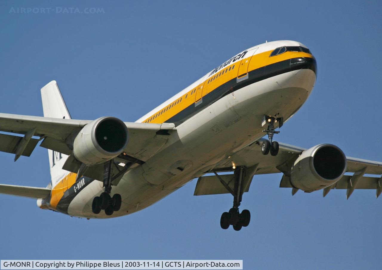 G-MONR, 1989 Airbus A300B4-605R C/N 540, Big bird on short final rwy 08.