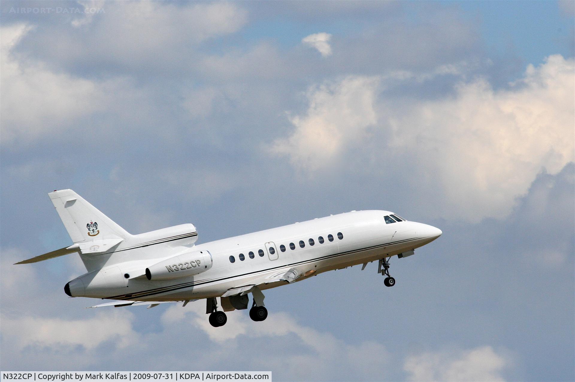 N322CP, 1993 Dassault Falcon 900B C/N 134, Gallagher Enterprises Falcon 900, N322CP departing KDPA 20R for Denver KAPA.