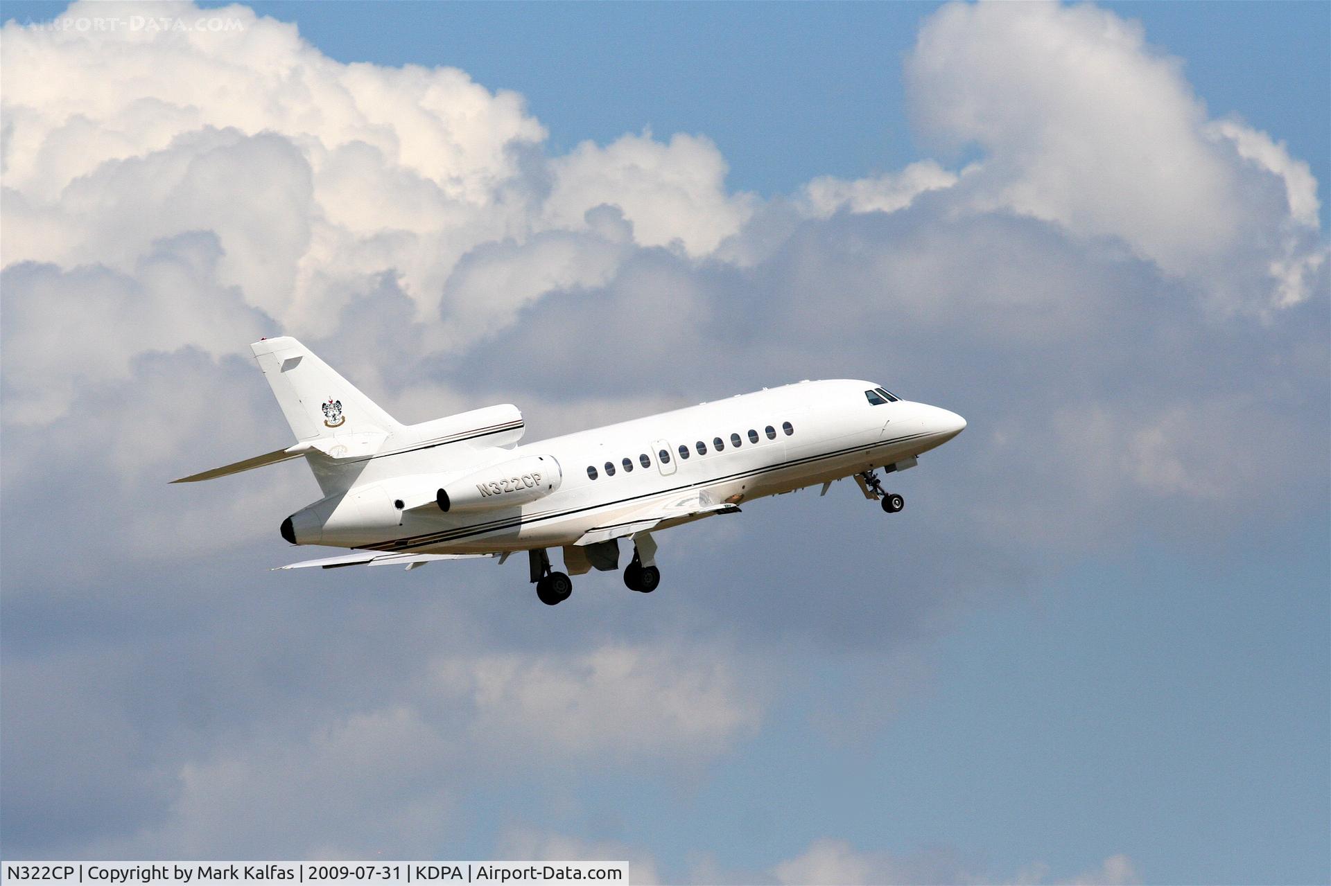 N322CP, 1993 Dassault Falcon 900B C/N 134, Gallagher Enterprises Falcon 900, N322CP departing KDPA 20R for Denver KAPA.