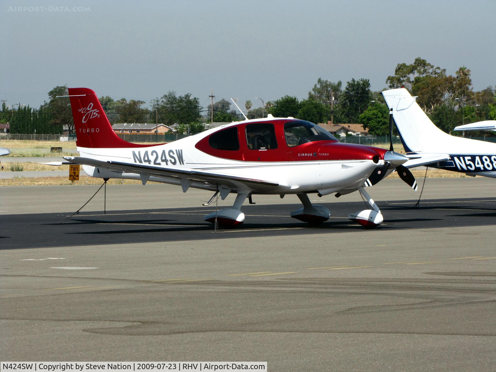 N424SW, Cirrus SR22 GTSX Turbo C/N 3380, Very smart looking 2009 Cirrus Design Corp SR22 Turbo GTSx @ Reid-Hillview (San Jose), CA
