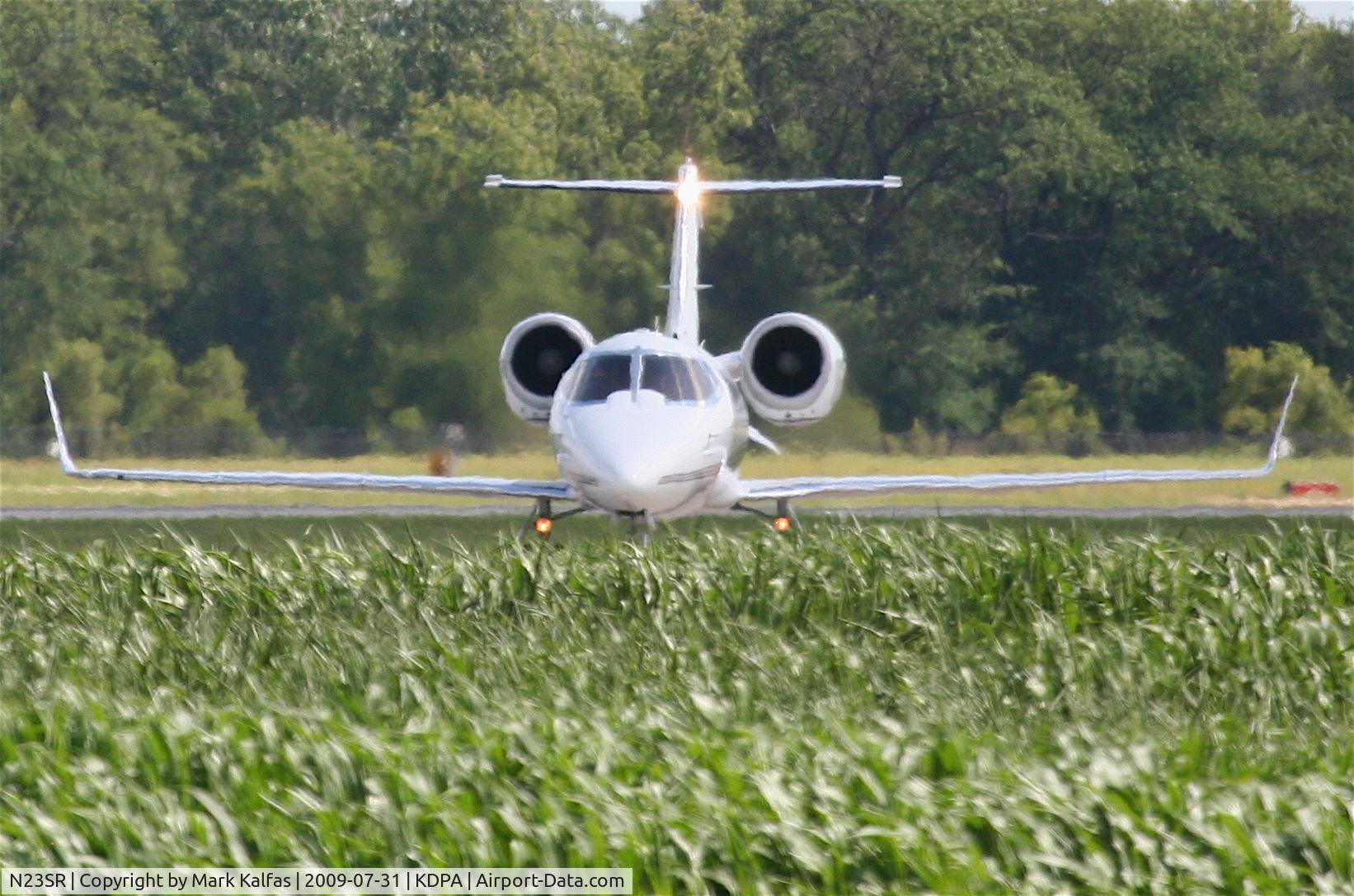 N23SR, 2001 Learjet Inc 60 C/N 229, Sears Roebuck Learjet 60, N23SR turning off KDPA RWY 20R after arriving from KPIT.