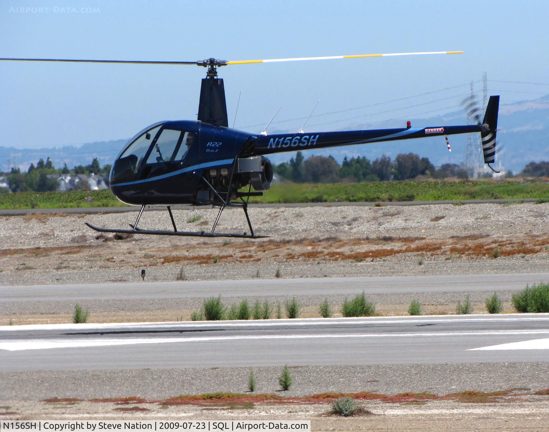 N156SH, 2007 Robinson R22 Beta II C/N 4159, Deep silver blue 2007 Robinson Helicopter Company R22 on training flight @ San Carlos Muni, CA