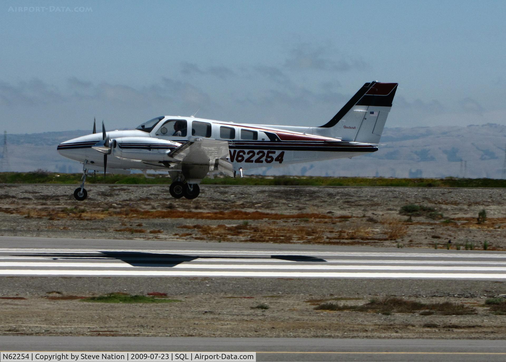 N62254, 1983 Beech 58P Baron C/N TJ-431, Beech 58P Baron arriving from KF62 (Hayfork, CA) @ San Carlos Muni, CA