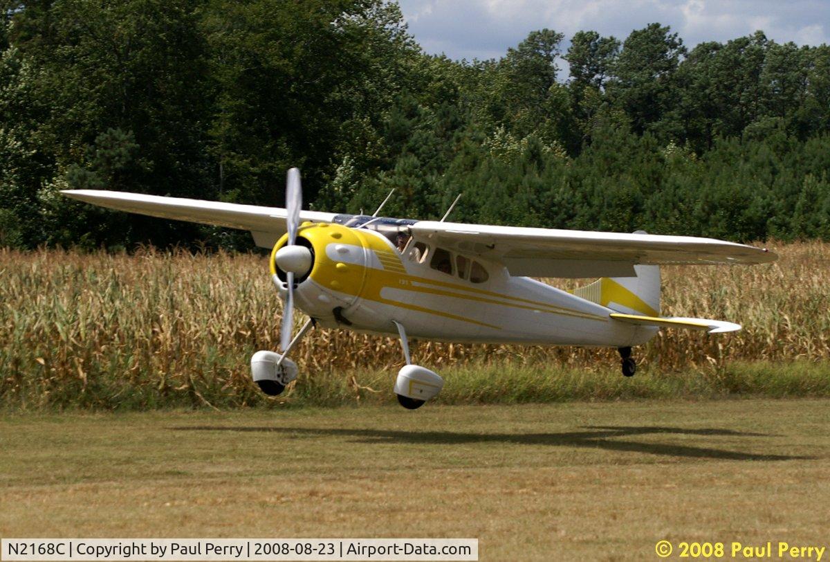 N2168C, 1954 Cessna 195B Businessliner C/N 16153, Reaching for the turf
