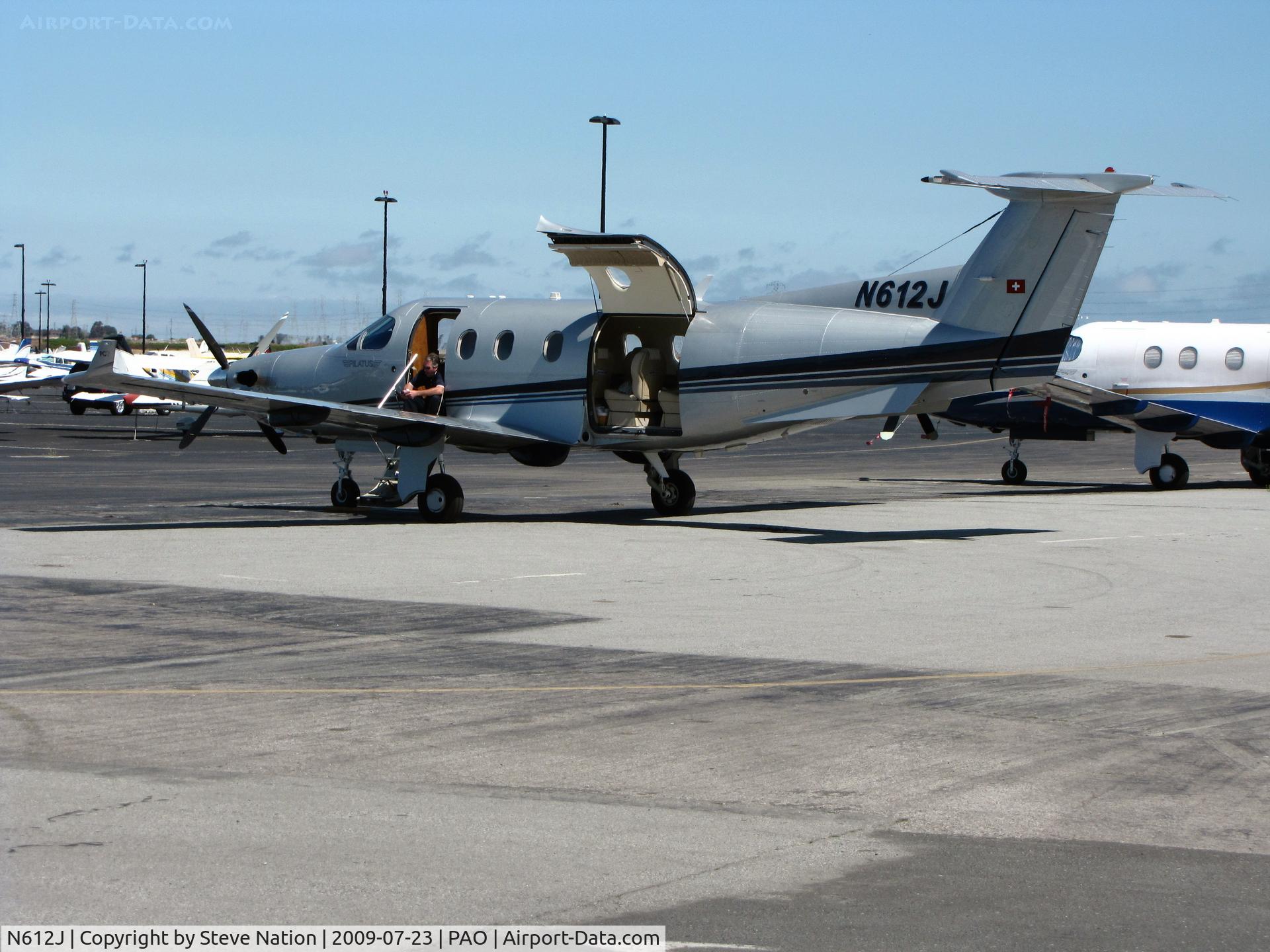 N612J, 2003 Pilatus PC-12/45 C/N 494, Kendall-Jackson Winery 2003 Pilatus PC-12/45 with doors open @ Palo alto, CA