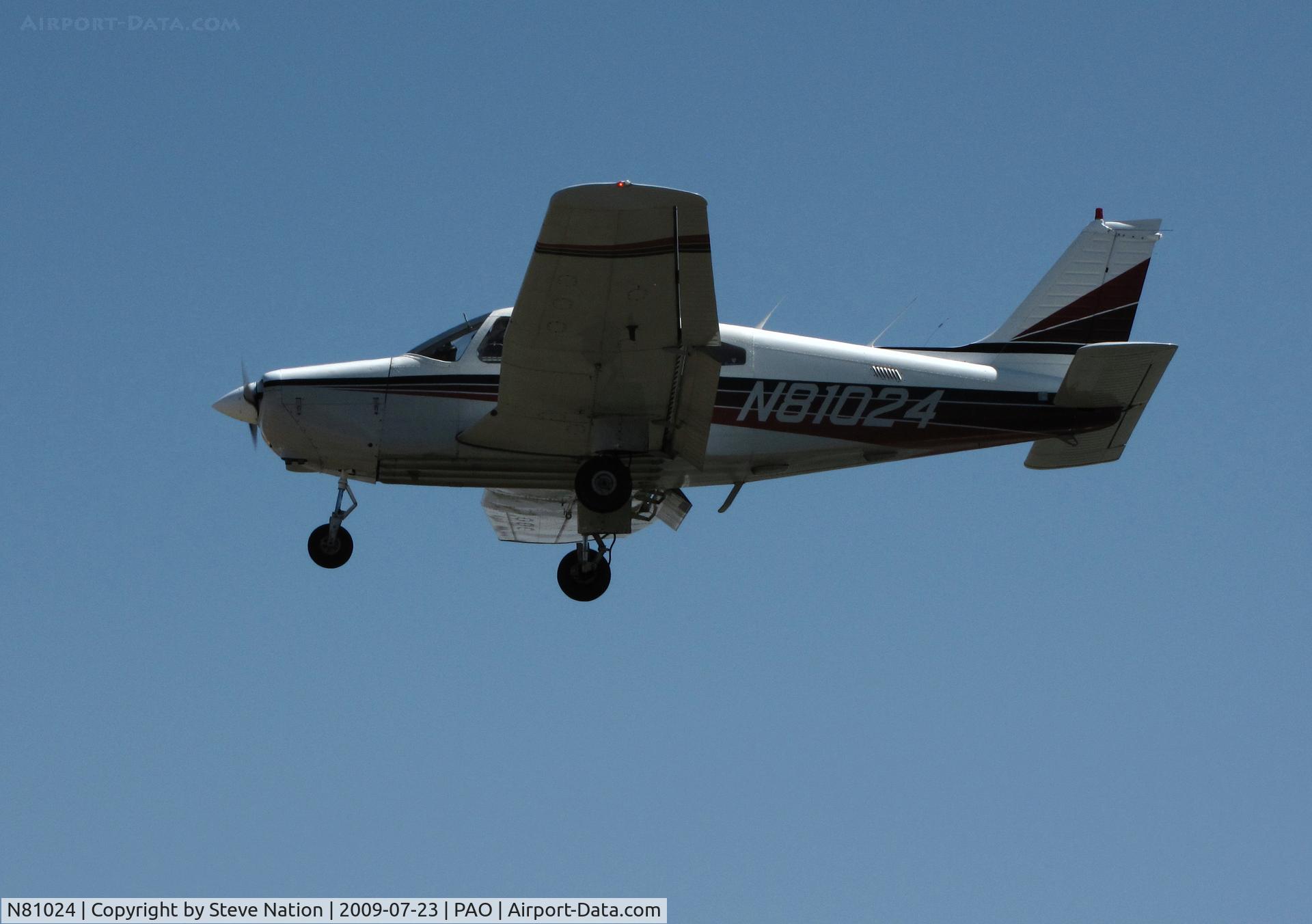 N81024, 1979 Piper PA-28-161 C/N 28-8016109, 1979 Piper PA-28-161 Cherokee on final @ Palo Alto, CA