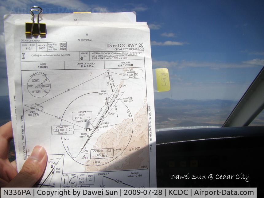 N336PA, 2002 Piper PA-44-180 Seminole C/N 4496140, plan to shot the ILS of Cedar City