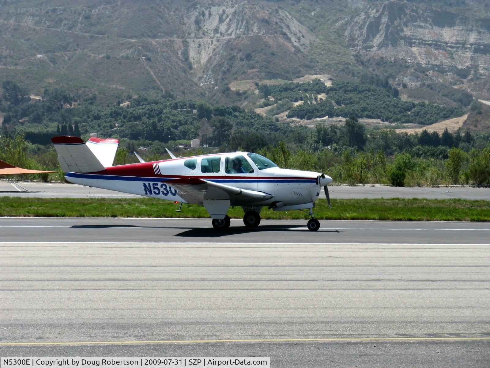 N5300E, 1958 Beech K35 Bonanza C/N D-5765, 1958 Beech K35 BONANZA, Continental IO-470-C 250 Hp, K35 first Bonanza with 50 gallons fuel, landing roll Rwy 22