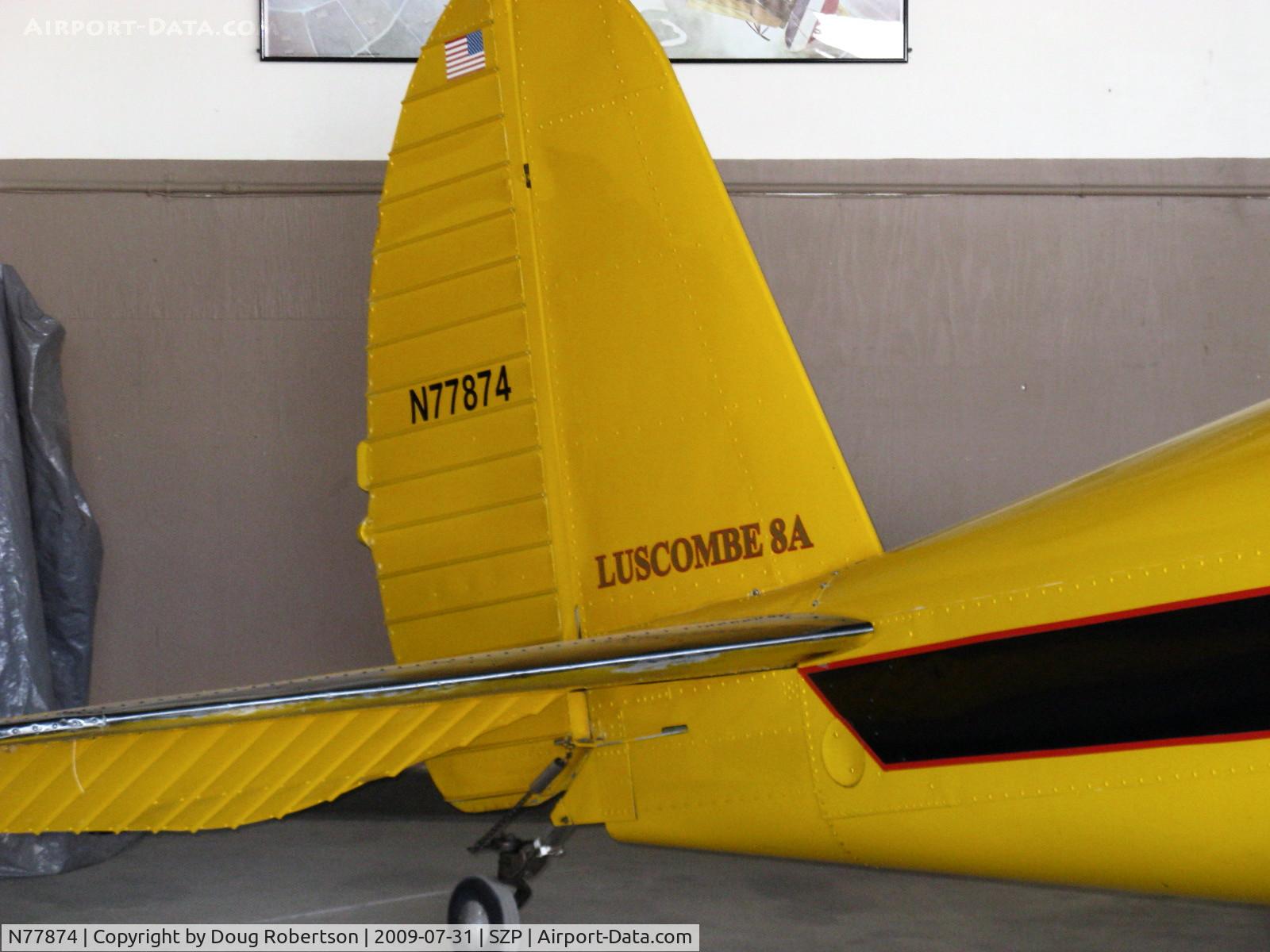 N77874, 1946 Luscombe 8A C/N 3601, 1946 Luscombe 8A, Continental C85 85 Hp, tail art