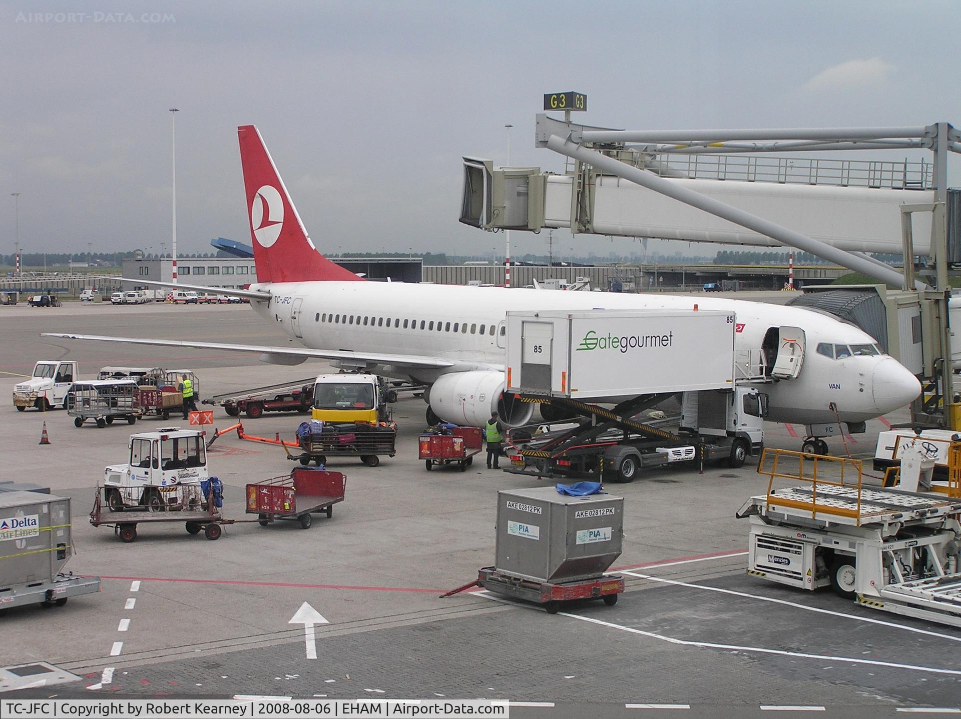 TC-JFC, 1998 Boeing 737-8F2 C/N 29765, Turkish on stand