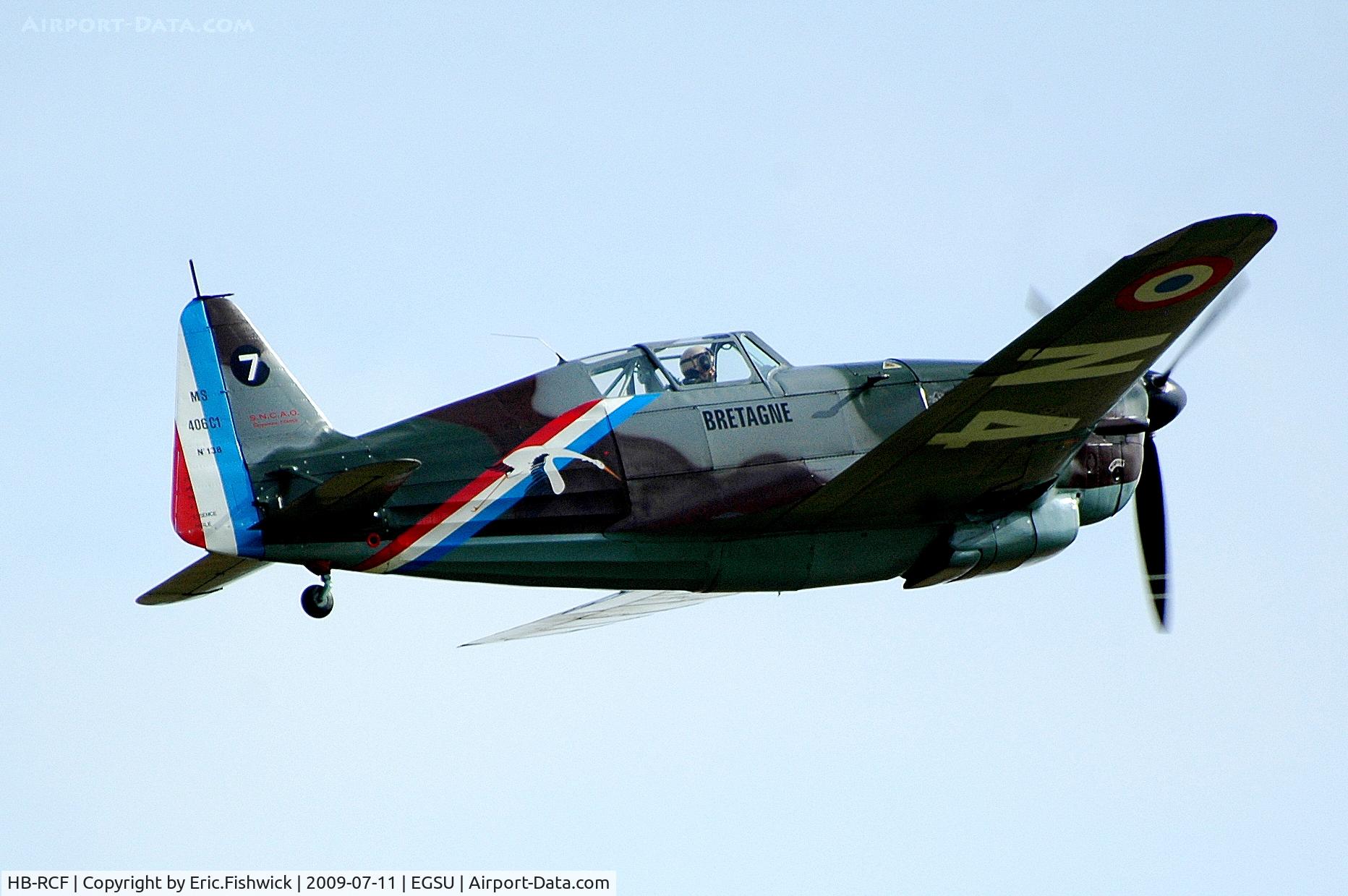 HB-RCF, 1942 Morane-Saulnier D-3801 (MS-412) C/N 194, HB-RCF marked as Morane D-3801 J-143 at Duxford Flying Legends Air Show July 09