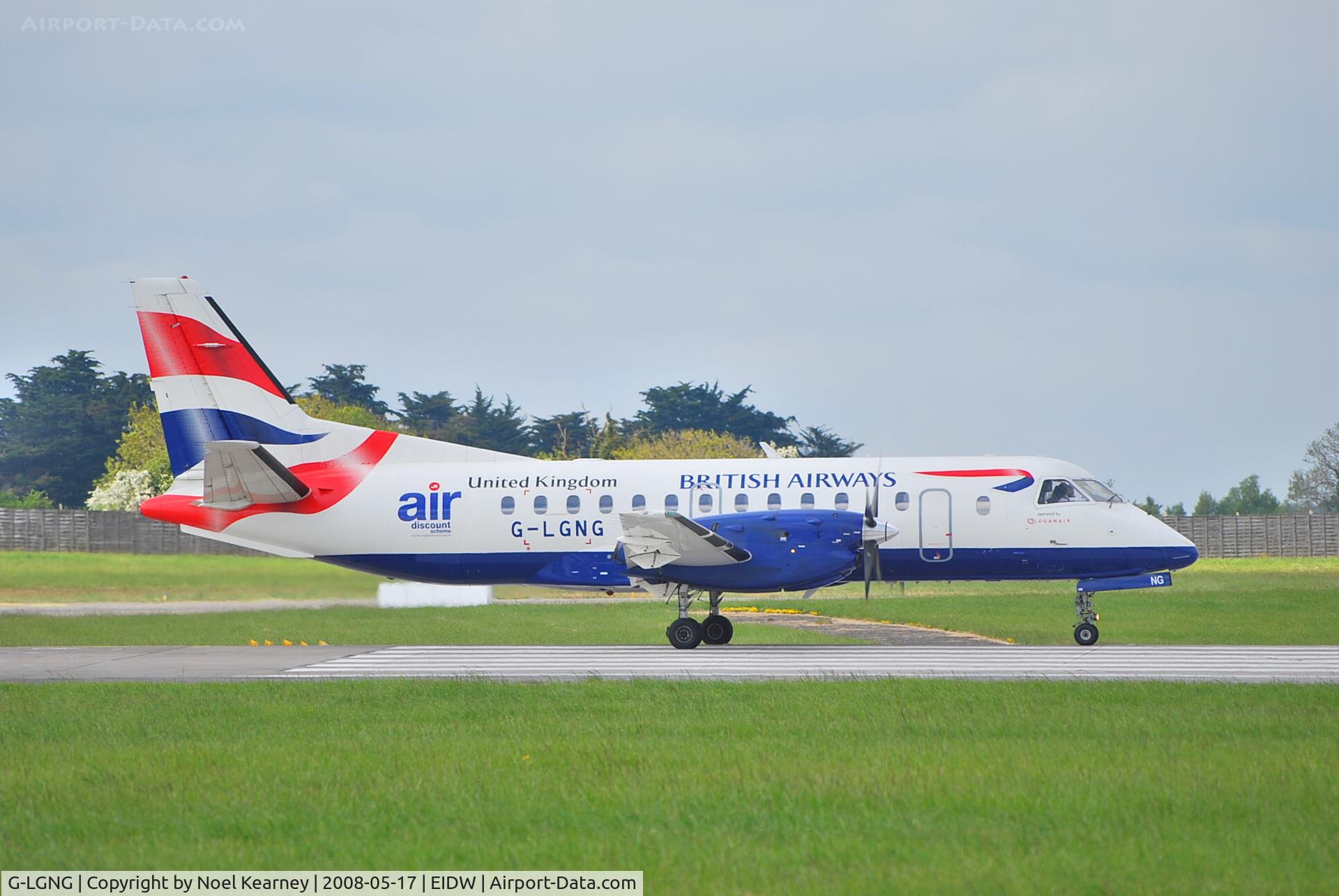 G-LGNG, 1992 Saab SF340B C/N 340B-327, Departing off Rwy 10
