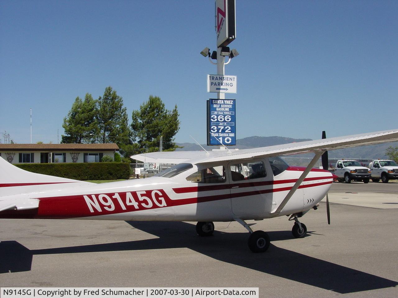 N9145G, 1971 Cessna 182N Skylane C/N 18260685, 9145G on the ramp at Santa Ynez, CA