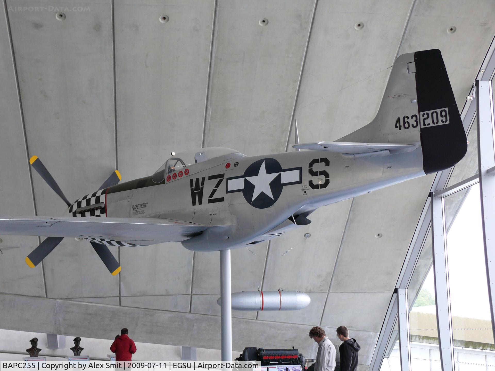 BAPC255, North American P-51D Mustang Replica C/N BAPC.255, North American P-51C Mustang 44-63209/WZ-S US Air Force replica in the American Air Museum