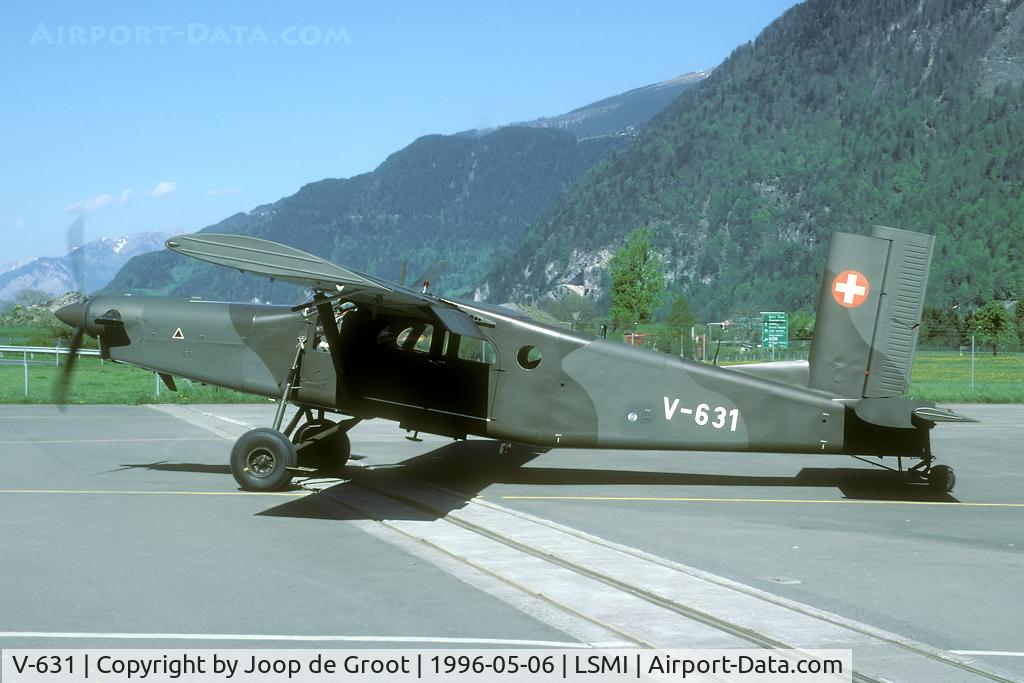 V-631, Pilatus PC-6/B2-H2M Turbo Porter C/N 749, taxiing out at Interlaken AB.